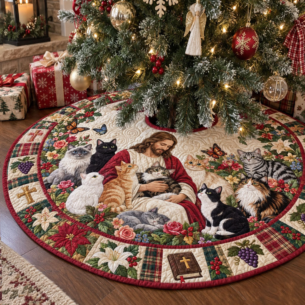 Christmas Blessings Christmas Quilted Tree Skirt