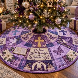 Royal Bethlehem Christmas Quilted Tree Skirt