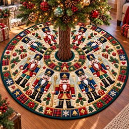 Royal Nutcracker Circle Quilted Tree Skirt