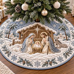 Bethlehem Star Christmas Quilted Tree Skirt