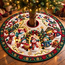 Christmas Light Fesstival Quilted Tree Skirt