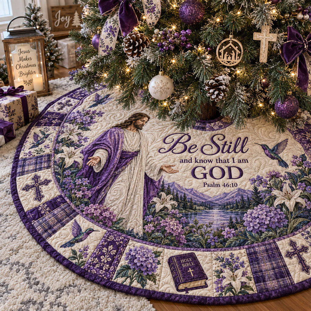 His Sacred Promise Christmas Quilted Tree Skirt