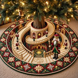 Nutcracker Stage Quilted Tree Skirt