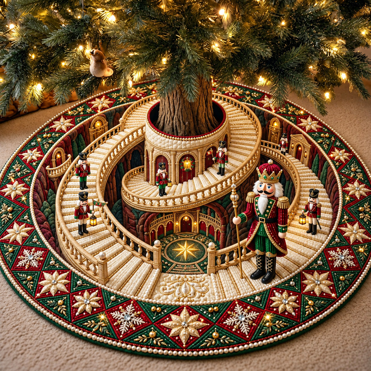 Nutcracker Stage Quilted Tree Skirt