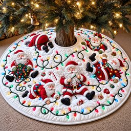 Tangled Santa Quilted Tree Skirt