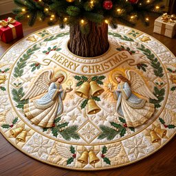 Merry Christmas Quilted Tree Skirt