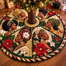 Festive Sisterhood Quilted Tree Skirt