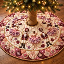 Pink Nutcracker Quilted Tree Skirt
