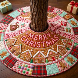 Merry Christmas Quilted Tree Skirt