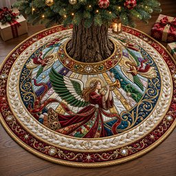 Jeweled Angel Quilted Tree Skirt