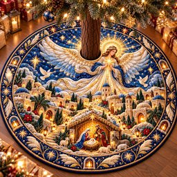 Bethlehem City Gate Quilted Tree Skirt
