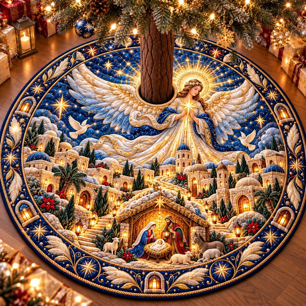 Bethlehem City Gate Quilted Tree Skirt