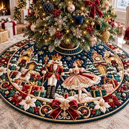 Nutcracker Gift Guard Quilted Tree Skirt
