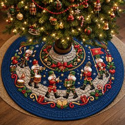 Nutcracker Holiday Parade Quilted Tree Skirt