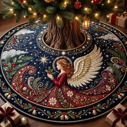 Jeweled Angel Quilted Tree Skirt