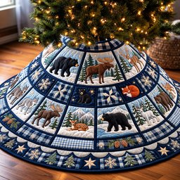 Winter Wildlife Quilted Tree Skirt