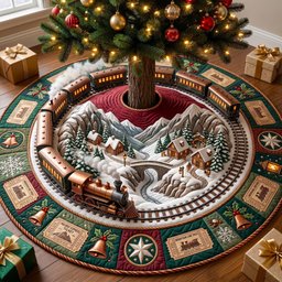 Holiday Express Quilted Tree Skirt