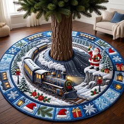 Holiday Express Quilted Tree Skirt