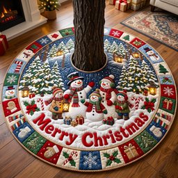 Merry Christmas Quilted Tree Skirt