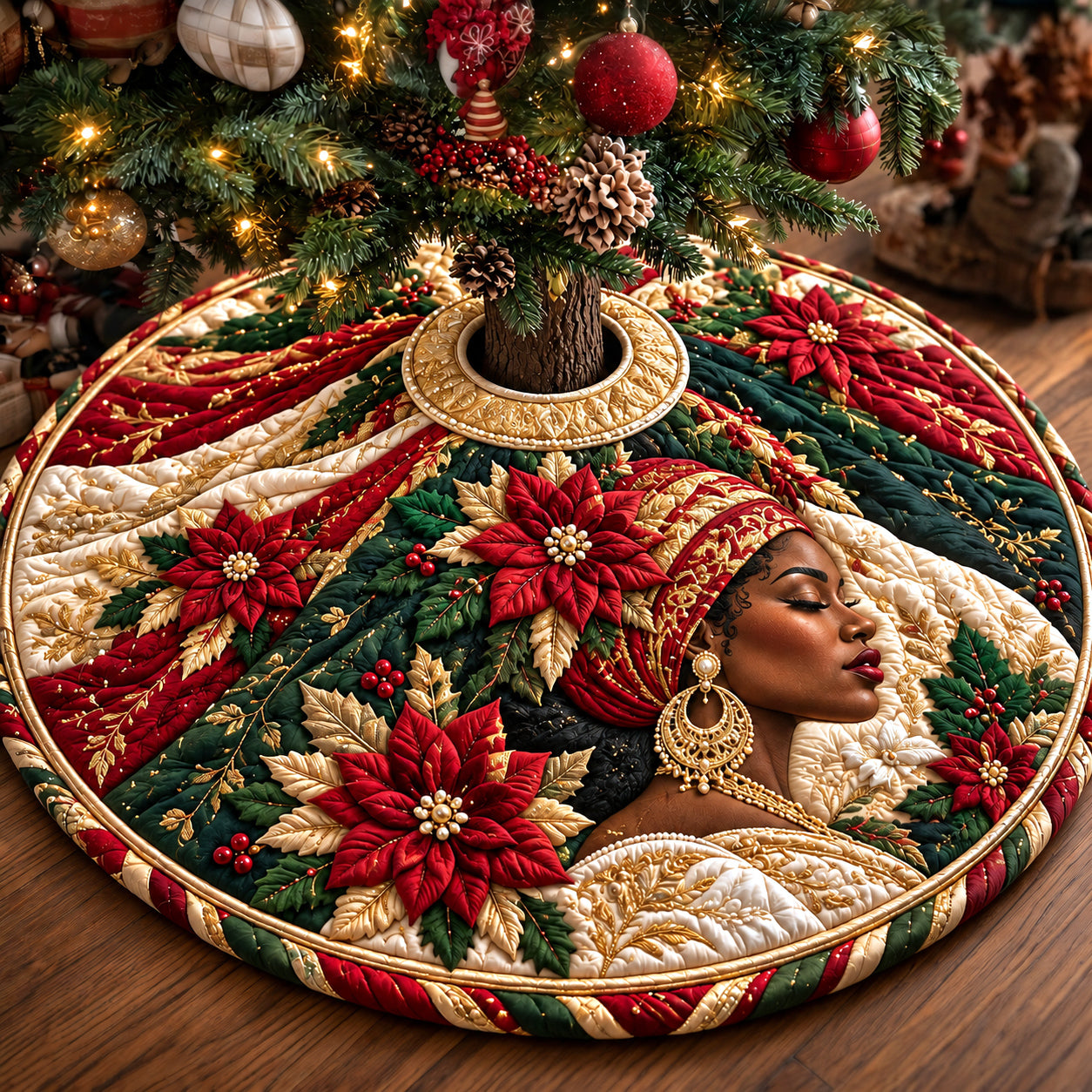 Holiday Beauty Quilted Tree Skirt