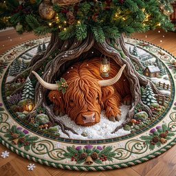 Highland Forest Quilted Tree Skirt