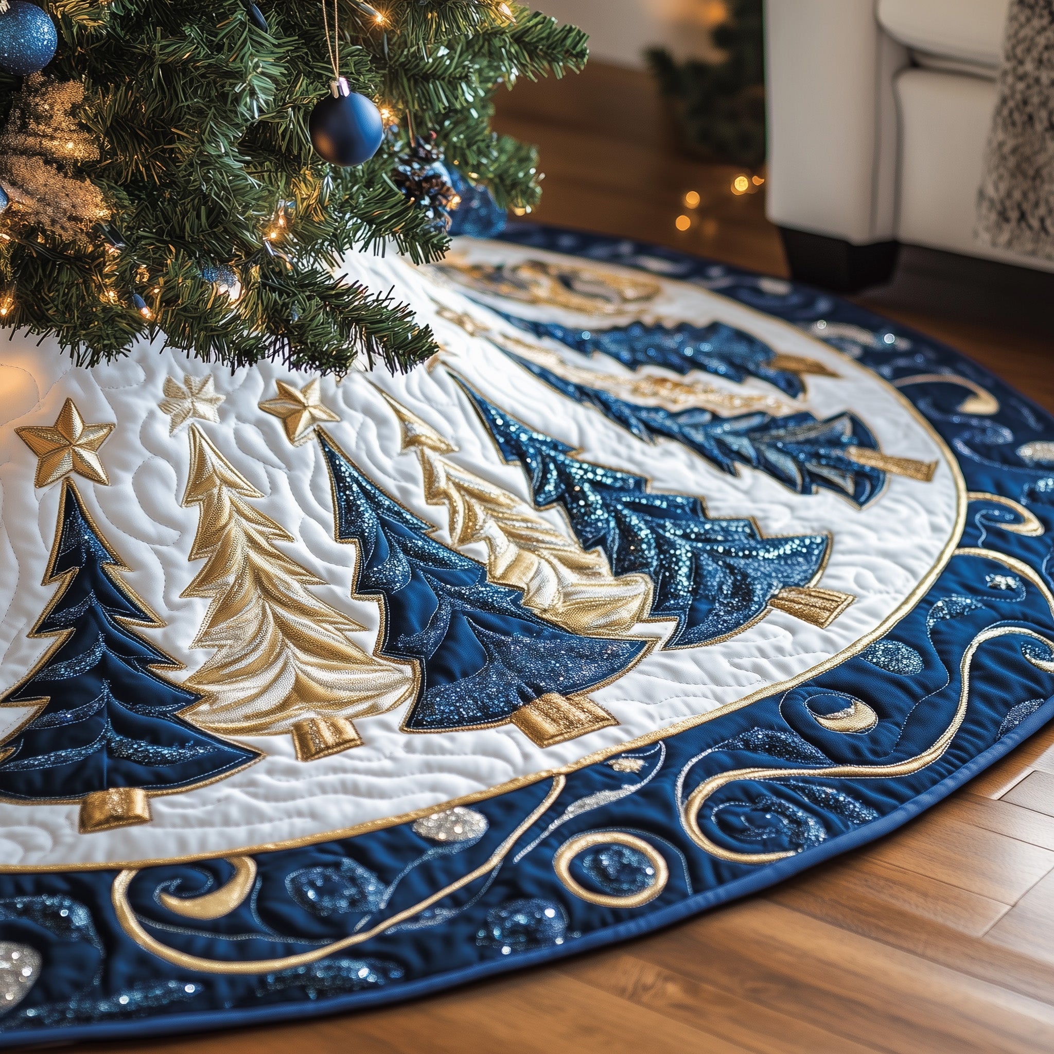 Christmas Tree Quilted Tree Skirt