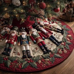 Nutcracker Parade Quilted Tree Skirt