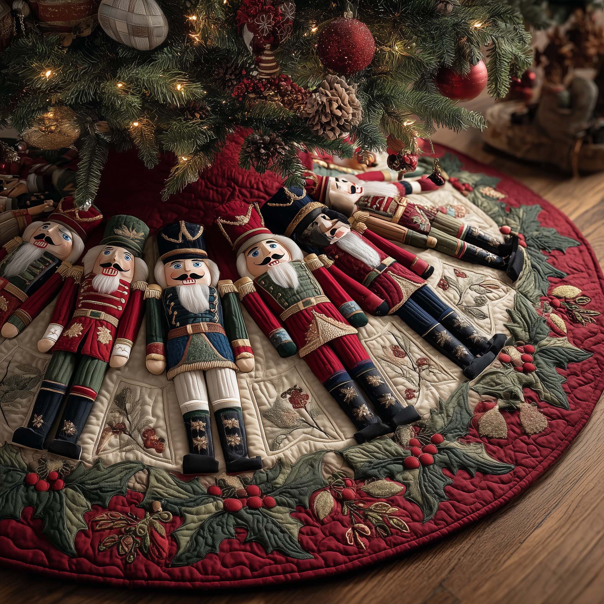 Nutcracker Parade Quilted Tree Skirt