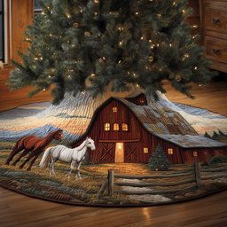 Horse Farm Quilted Tree Skirt