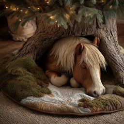 Holiday Farmstead Horse Quilted Tree Skirt