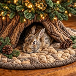 Rabbit Den Quilted Tree Skirt