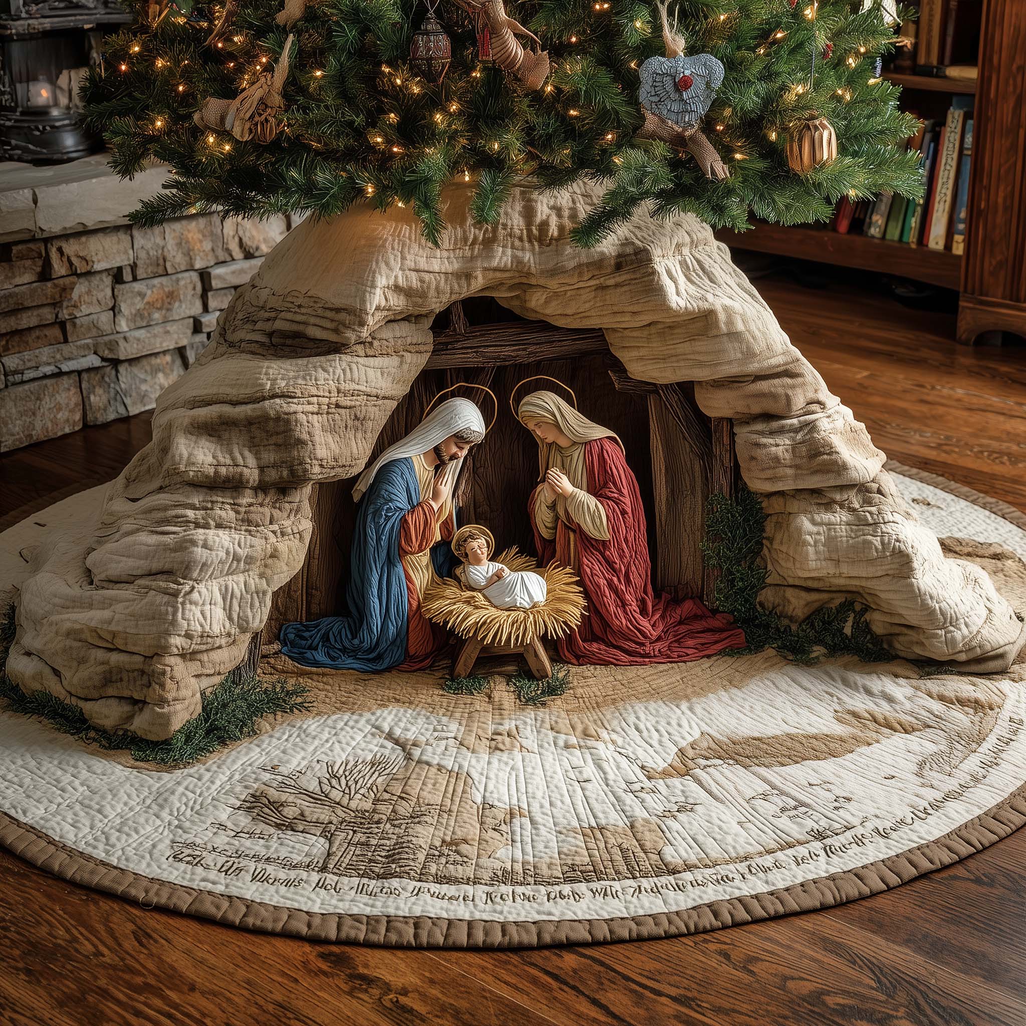 Divine Light Quilted Tree Skirt