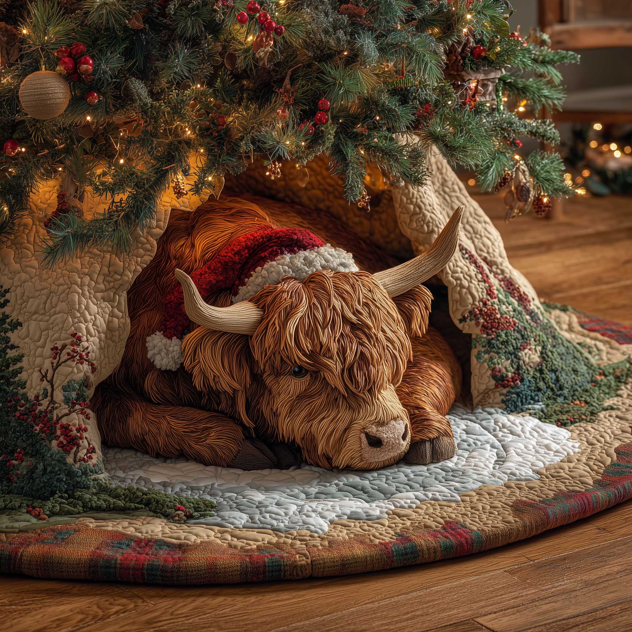 Holiday Farmstead Quilted Tree Skirt