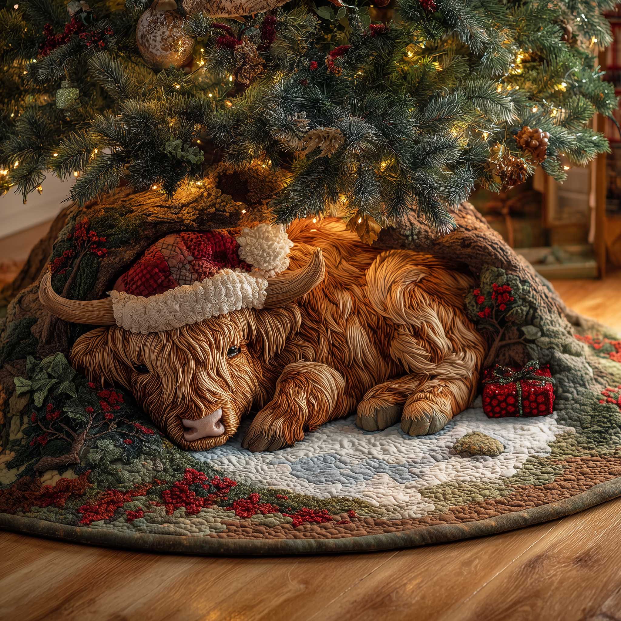 Holiday Farmstead Quilted Tree Skirt