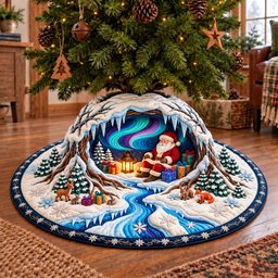 Aurora Ice Cave Quilted Tree Skirt