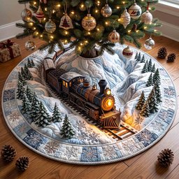 Holiday Express Quilted Tree Skirt