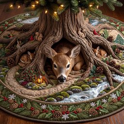 Forest Burrow Quilted Tree Skirt