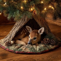 Deer Quilted Tree Skirt