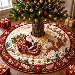 Santa Claus Quilted Tree Skirt