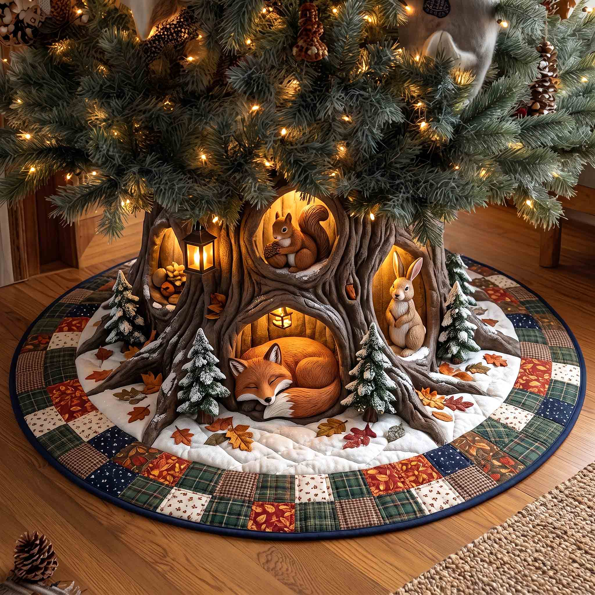 Woodland Dens Quilted Tree Skirt