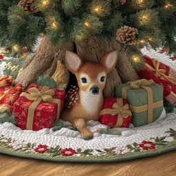 Deer Quilted Tree Skirt