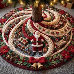 Noel Spiral Quilted Tree Skirt