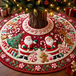 Santa Claus Quilted Tree Skirt