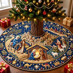 Journey To Bethlehem Quilted Tree Skirt