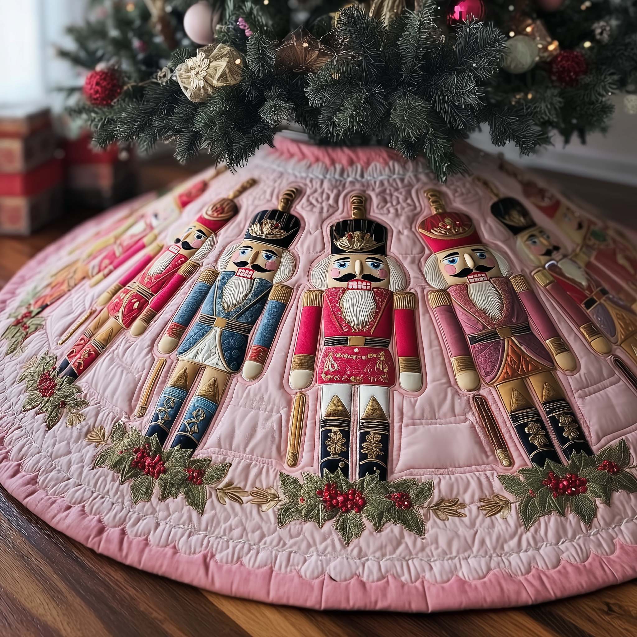 Nutcracker Parade Quilted Tree Skirt