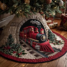 Yuletide Express Quilted Tree Skirt