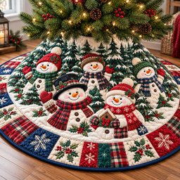 Snowman Winter Jubilee Quilted Tree Skirt