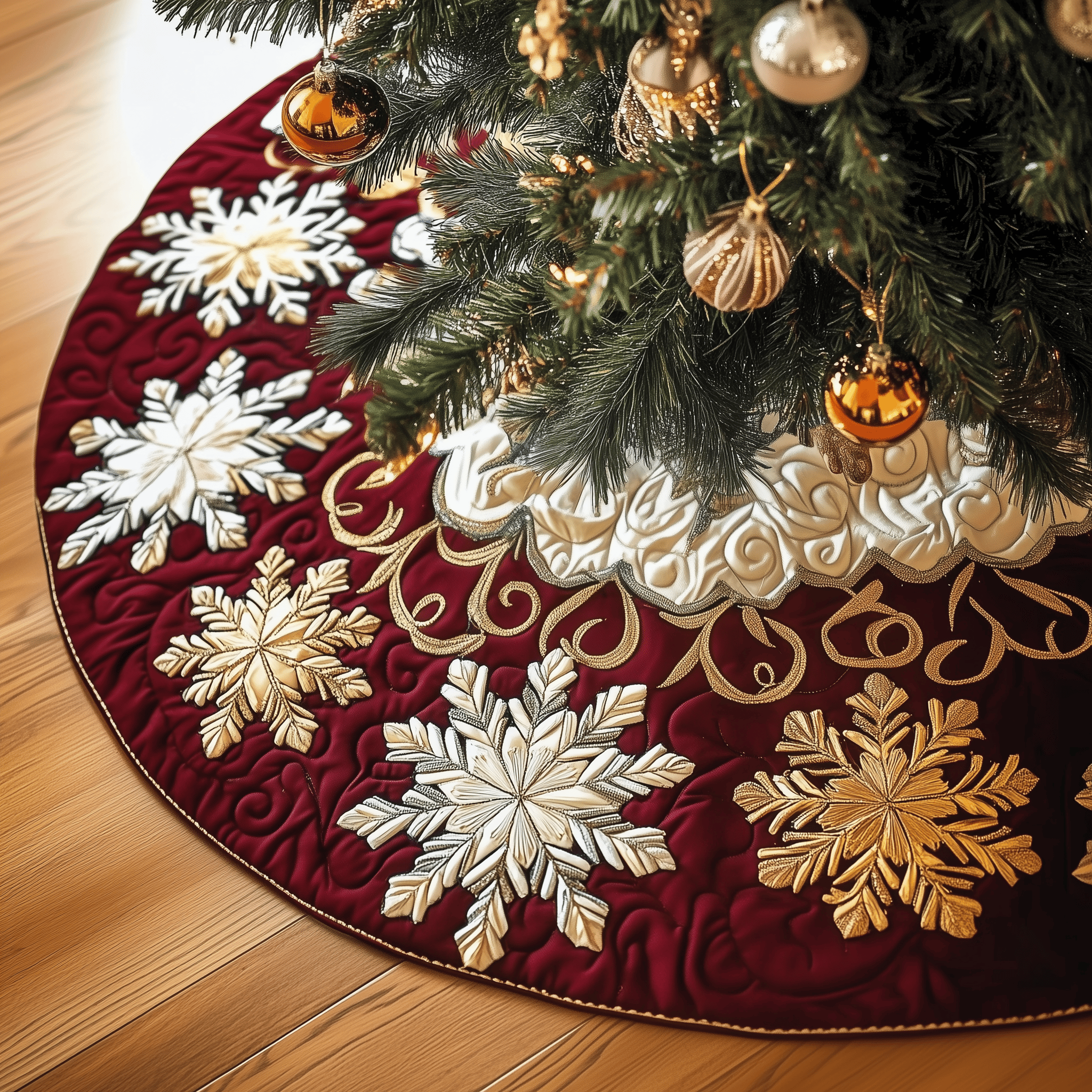 Snowflake Quilted Tree Skirt