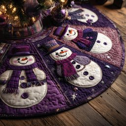 Snowmen Assemble Quilted Tree Skirt