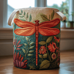 Dragonfly Grace Quilted Laundry Basket Halloween Merch Gift
